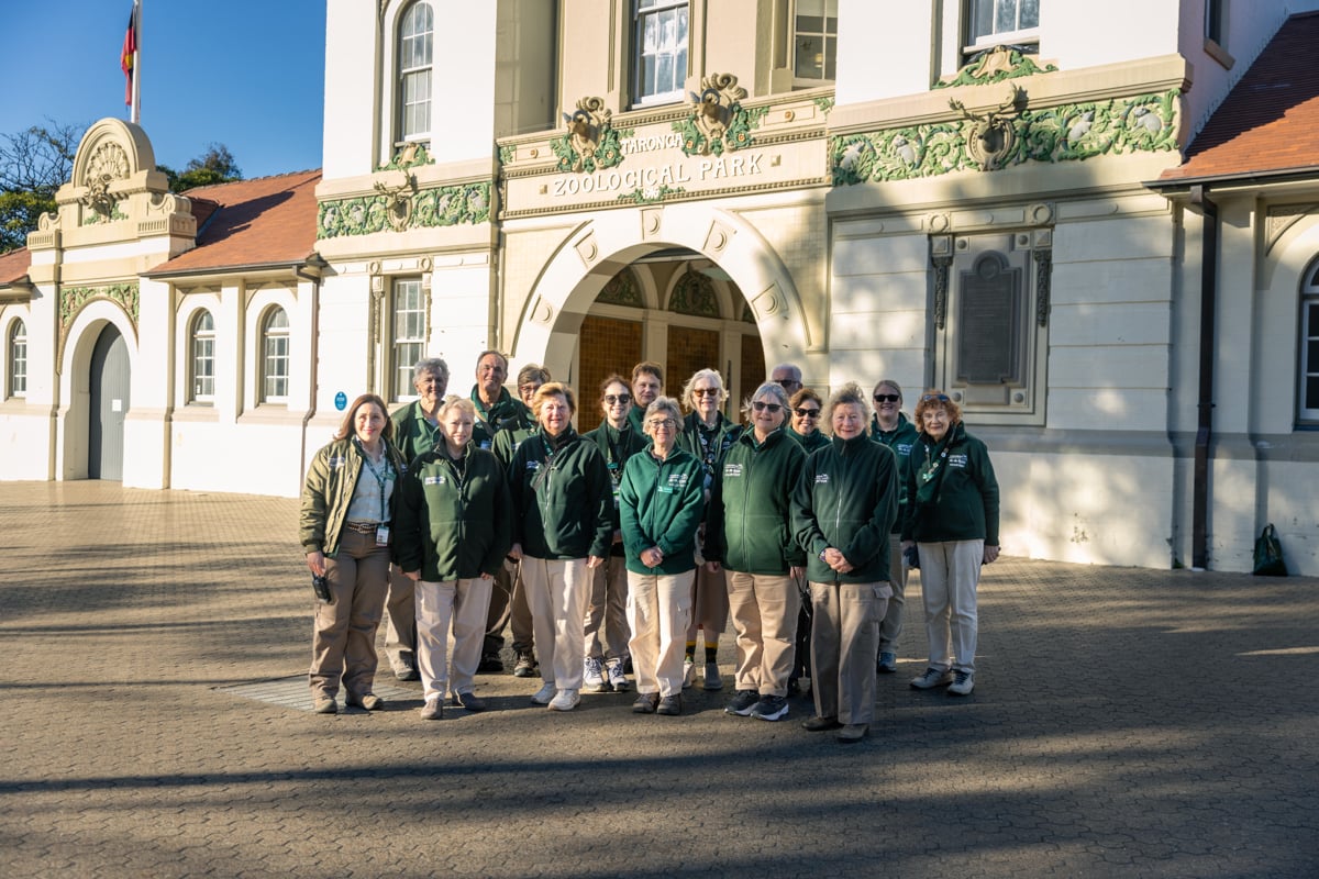 Volunteers and students outside Taronga Zoo Sydney